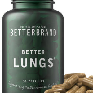 Betterbrand BetterLungs Daily Respiratory Health Supplement (60 Capsules) | with Mullein Leaf for Lung Health, Allergy, Sinus, and Mucus Relief