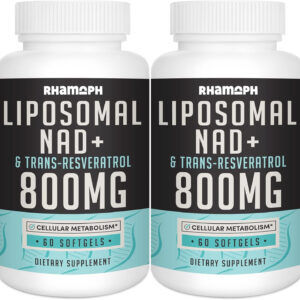 Liposomal NAD+ 800 mg with Trans-Resveratrol 300 mg, Max Absorption - 120 Softgels