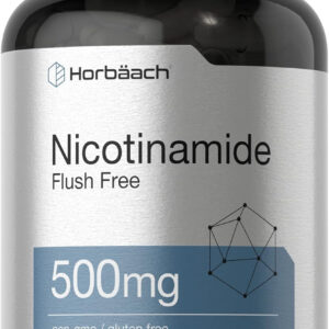Nicotinamide 500mg by Horbäach | 180 Capsules | Non-GMO, Gluten Free